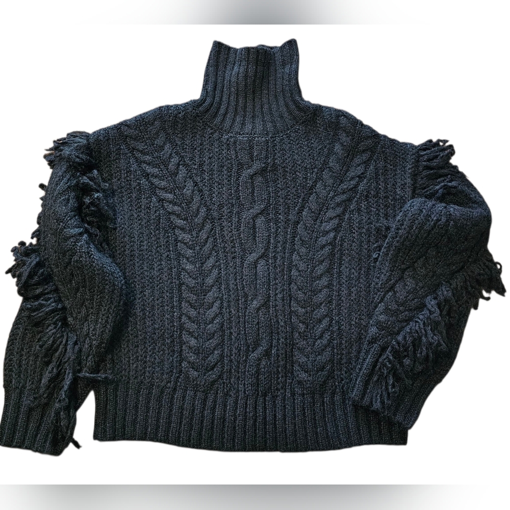 💲⬇️NWT | Black Cable Knit Turtleneck Sweater  12/14